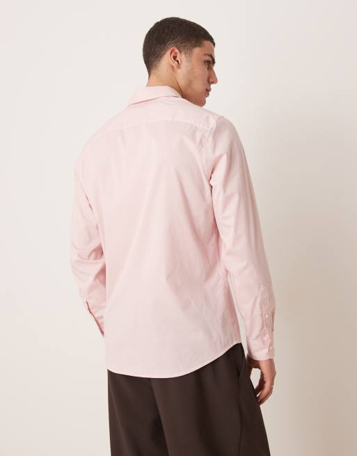 Abercrombie & Fitch - Camicia elegante rosa chiaro a quadri, 4 di 4