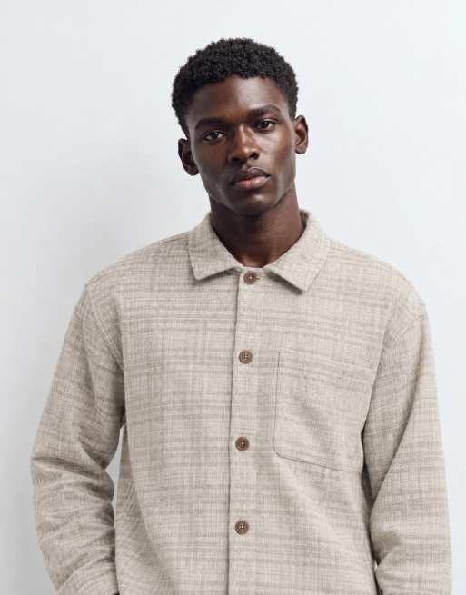 Abercrombie & Fitch camicia oversize a quadri crema, 10 di 10