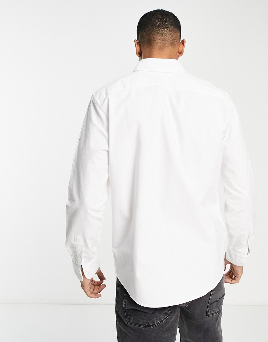 Camicia Oxford bianca con logo a contrasto-Bianco - Abercrombie&Fitch Camicia donna  - immagine1