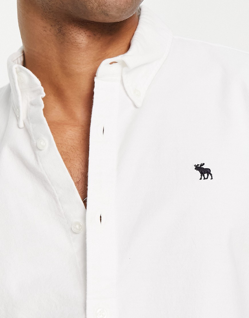 Camicia Oxford bianca con logo a contrasto-Bianco - Abercrombie&Fitch Camicia donna  - immagine2