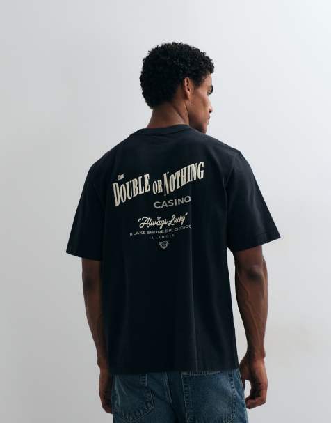 Abercrombie & Fitch - camiseta pesada negra con gráfico en la espalda de casino - view 1