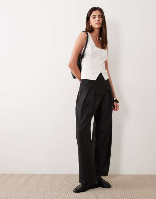 Abercrombie & Fitch - Canotta sartoriale bianca con scollo rotondo, 4 di 4
