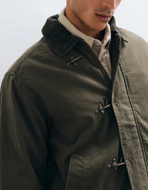 Abercrombie & Fitch canvas worker jack met ritssluiting en sluitingen van hardware in kaki, 3 van 5