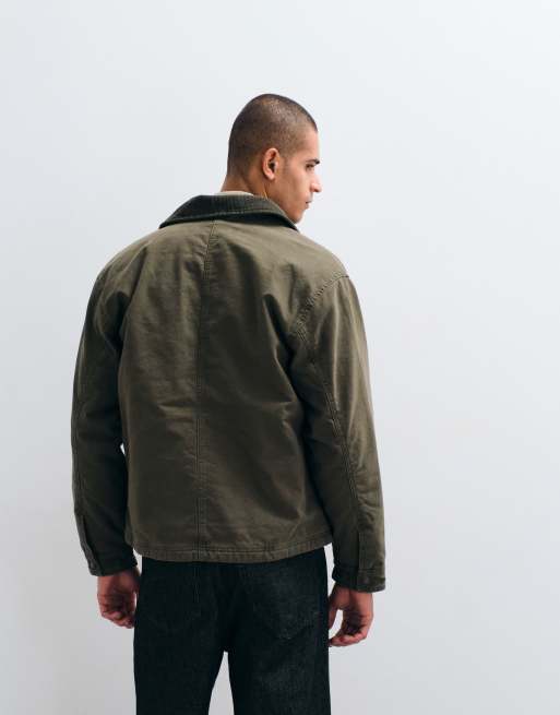 Abercrombie & Fitch canvas worker jack met ritssluiting en sluitingen van hardware in kaki, 5 van 5