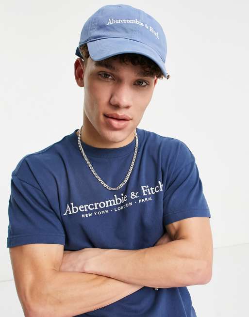 Abercrombie u0026 Fitch cap in blue with text logo | ASOS