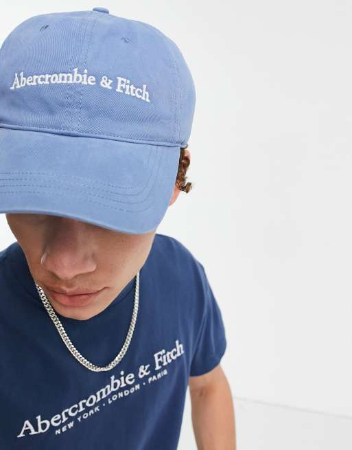 Abercrombie Fitch cap in blue with text logo ASOS