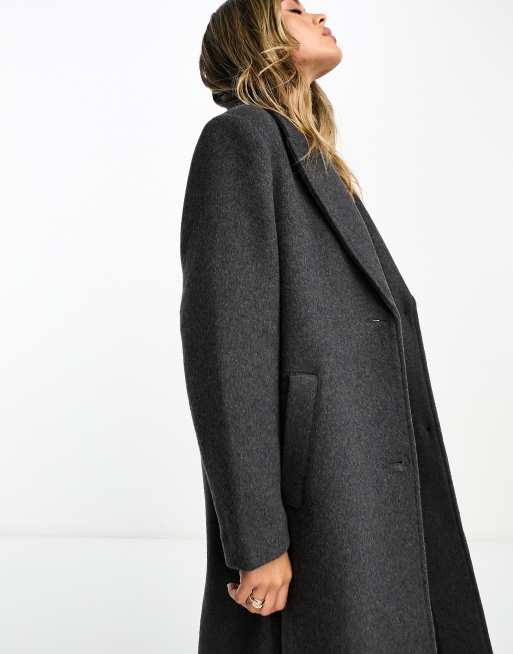 Abercrombie Fitch Cappotto sartoriale in lana antracite ASOS