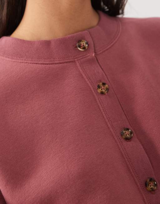 Abercrombie & Fitch cardigan boxy borgogna, 2 di 4