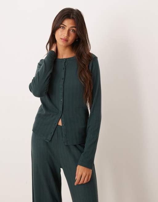 Abercrombie & Fitch - Mix & Match - Pigiama verde traforato, 3 di 5