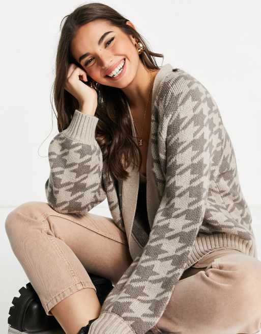 Abercrombie & Fitch - Cardigan med pepitatern-print