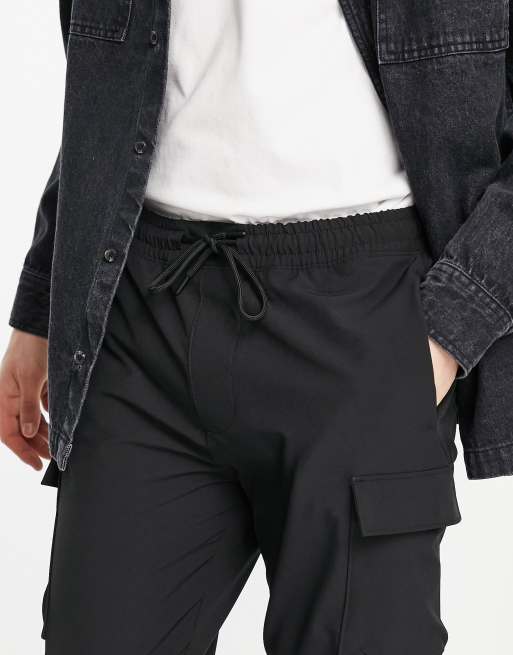 Abercrombie Fitch cargo traveler sweat joggers in black ASOS