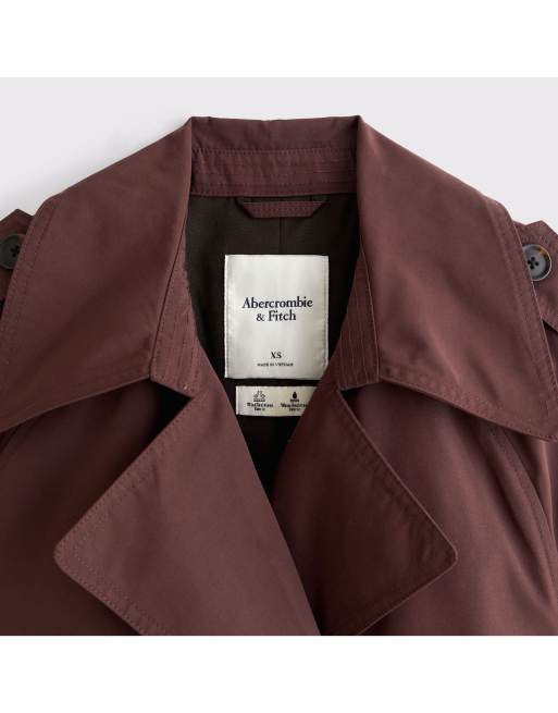 Abercrombie & Fitch Carrie long trench coat in brown, 2 of 2