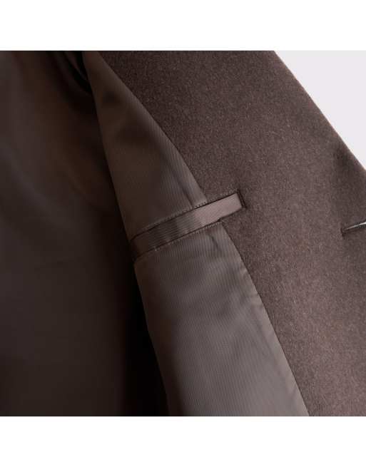 Abercrombie & Fitch Carrie short wool-blend trench coat in dark coffee, 3 of 3