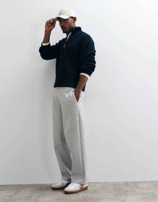 Abercrombie & Fitch casual knitted 1/4 zip jumper in navy, 2 of 5
