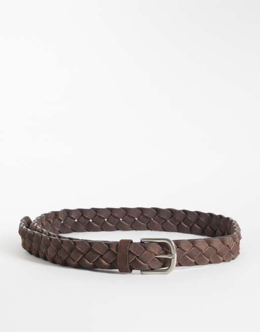 Abercrombie & Fitch ceinture tressée en imitation cuir marron, 2 de 3