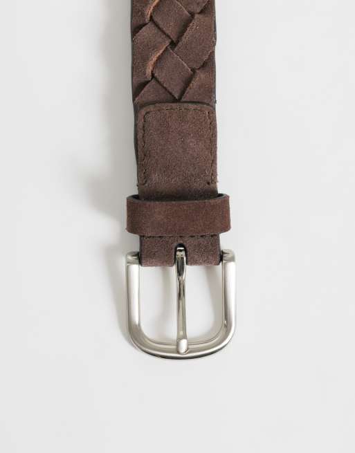 Abercrombie & Fitch ceinture tressée en imitation cuir marron, 3 de 3
