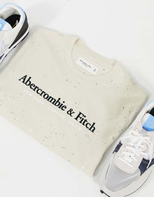 Abercrombie Fitch central logo t shirt with paint splatter in