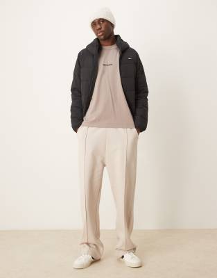 Abercrombie & Fitch centre and back logo print vintage oversized fit t-shirt in brown