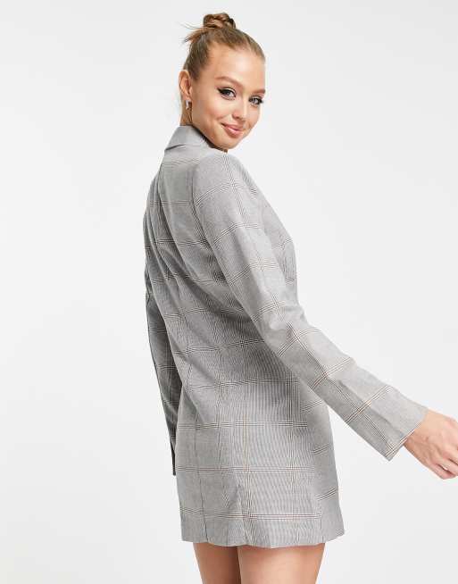 Grey checked blazer sales dress