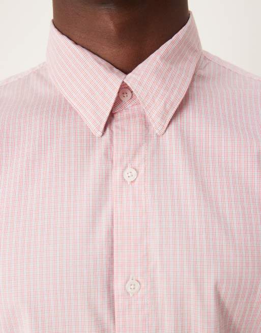Abercrombie & Fitch check print work dress shirt in white, 3 of 4