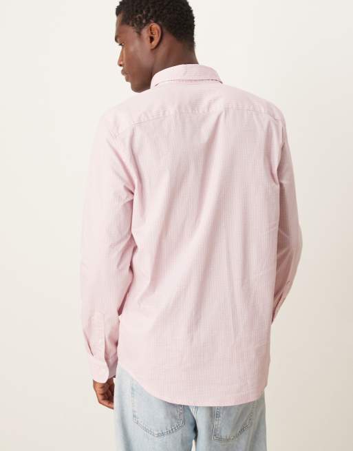 Abercrombie & Fitch check print work dress shirt in white, 4 of 4