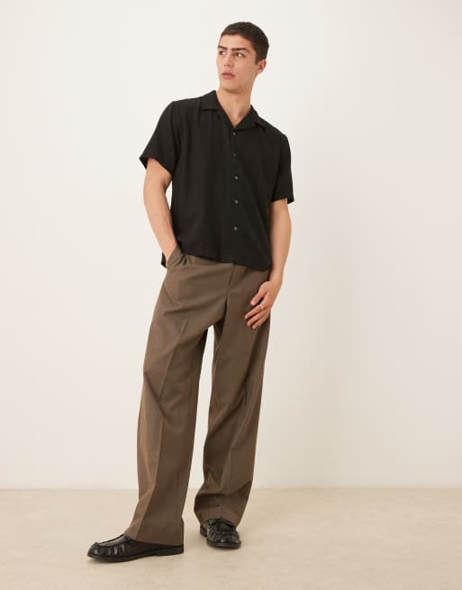 Abercrombie & Fitch - Chemise à manches courtes en lin - Noir, 2 de 4