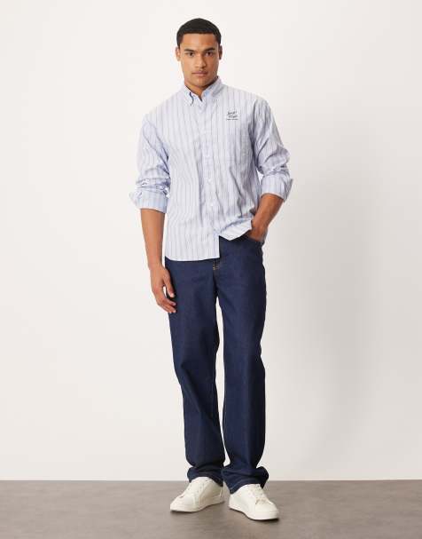 Chemise à Rayures Homme Old Navy Taille XL - Manches Longues Avec Poche