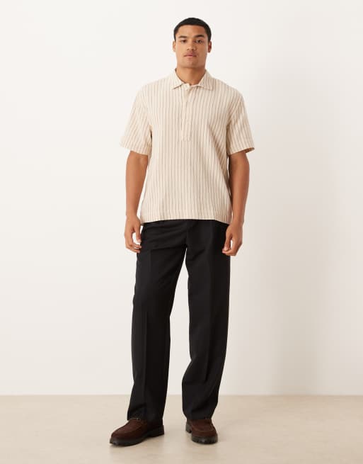 Abercrombie & Fitch - Chemise courte en popeline à manches courtes - Beige, 2 de 5