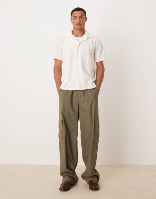 Abercrombie & Fitch - Chemise courte texturée à manches courtes - Crème, 3 de 4