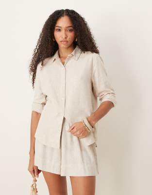 Abercrombie & Fitch - Chemise décontractée en lin à manches longues - Gris | ASOS