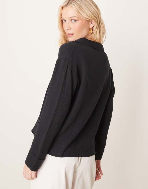 Abercrombie & Fitch - Chemise décontractée texturée - Noir, 3 de 4