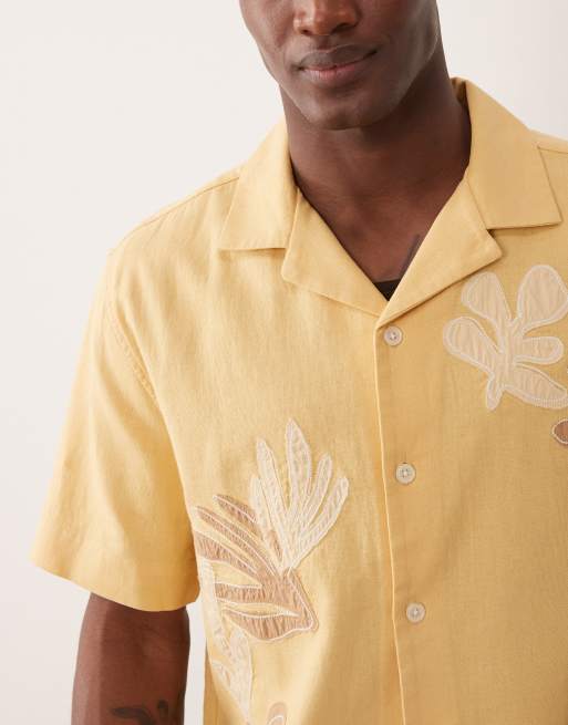 Abercrombie & Fitch - Chemise manches courtes à fleurs - Jaune, 5 de 5