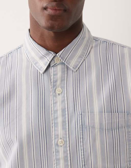 Abercrombie & Fitch - Chemise manches longues à rayures - Bleu, 5 de 5