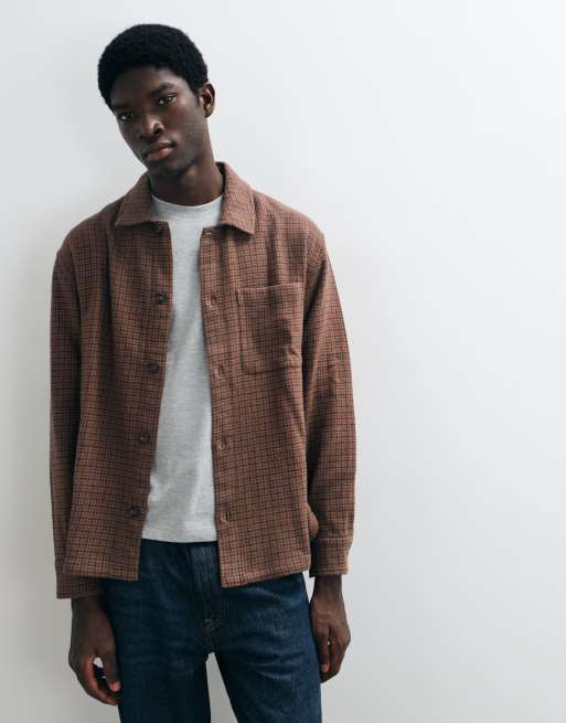 Abercrombie & Fitch chemise oversize à carreaux marron, 2 de 5