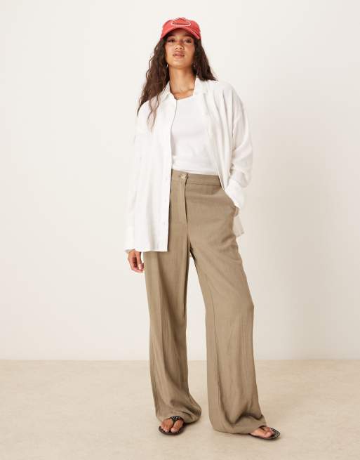 Abercrombie & Fitch - Chemise oversize à manches longues en lin - Blanc, 2 de 4