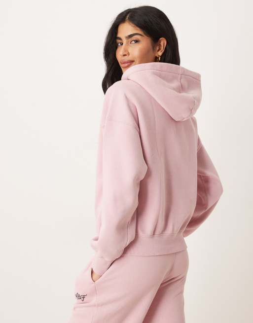 ABERCROMBIE AND FITCH ピンクパーカー S Abercrombie & Fitch chest logo hoodie in pink - part of a set | ASOS