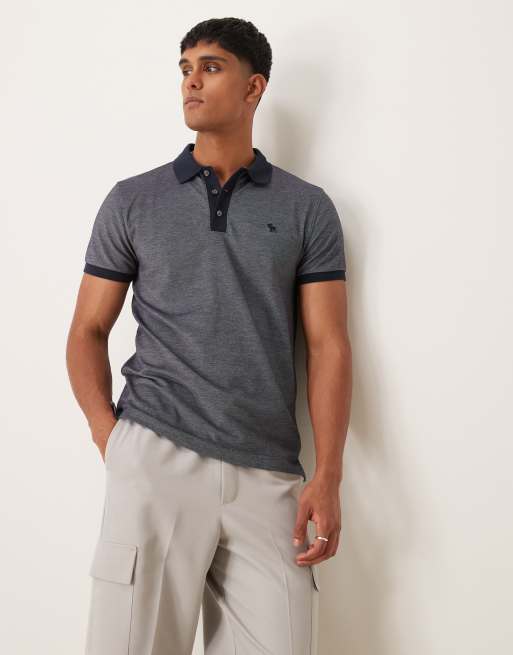 Abercrombie Fitch chic icon logo texture polo in navy