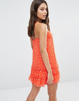 abercrombie red floral dress