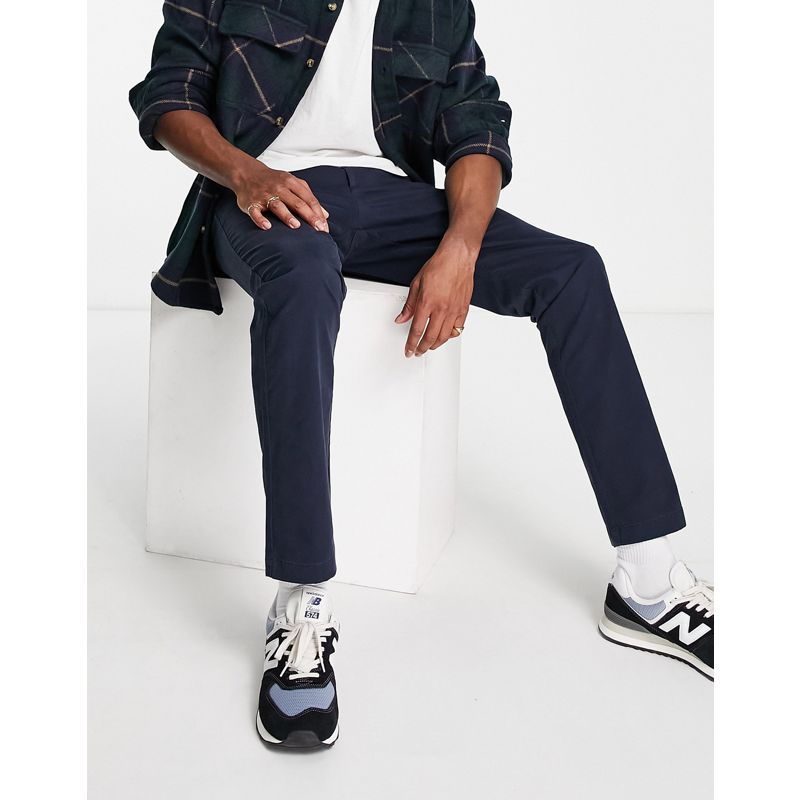 fXT3y Pantaloni e chino Abercrombie & Fitch - Chino skinny in twill blu navy sky captain
