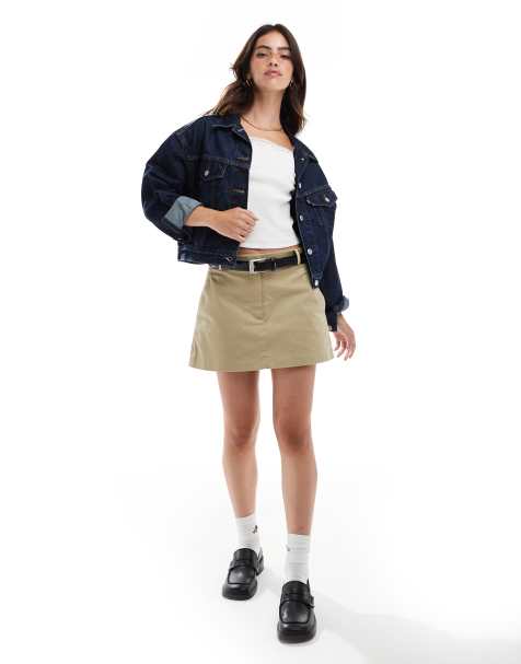 Abercrombie & Fitch chino tailored skort in olive - view 1