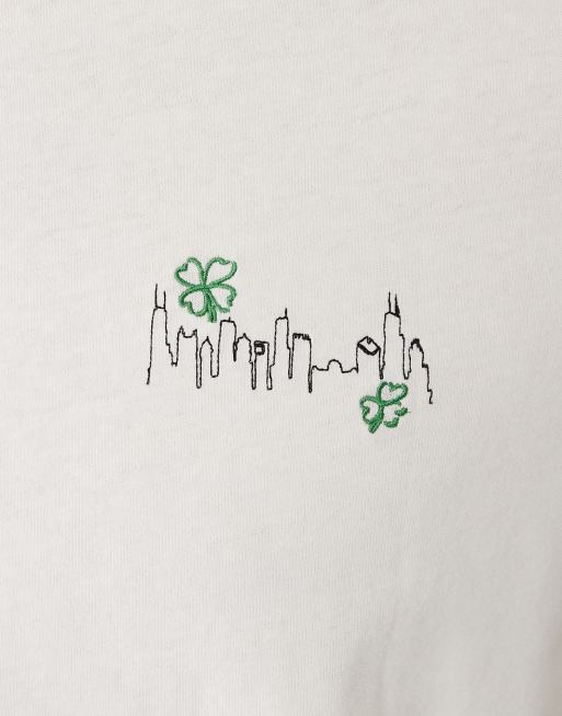Abercrombie & Fitch city back graphic t-shirt in white, 3 of 5