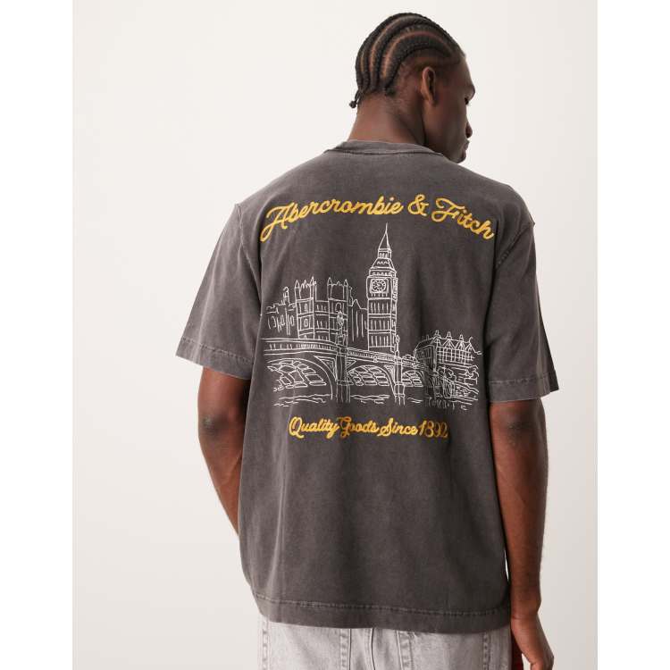 Abercrombie Fitch city scenic back logo vintage acid wash