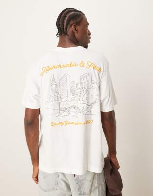 Abercrombie & Fitch City Scenic Back Logo Vintage Oversized T-shirt In White