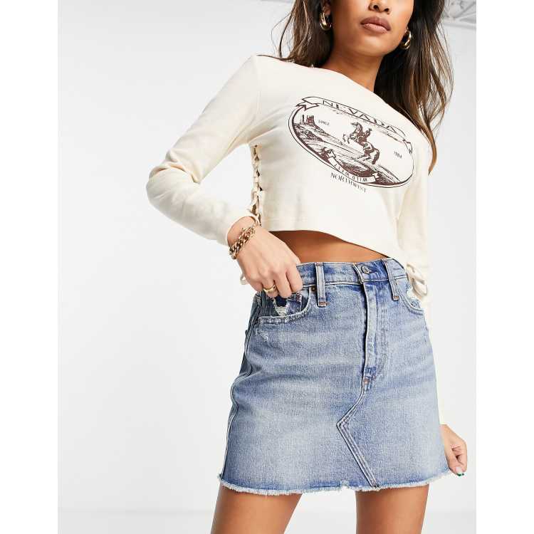 Denim midi skirt clearance abercrombie