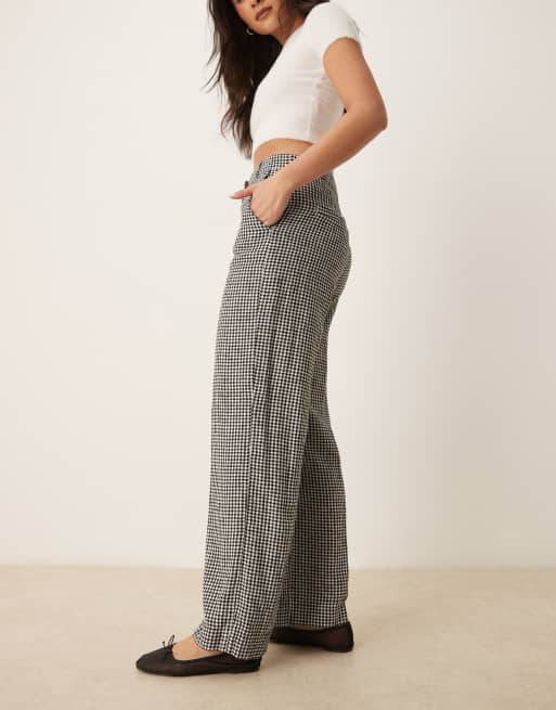 Abercrombie & Fitch classic high rise pants in black gingham, 2 of 5