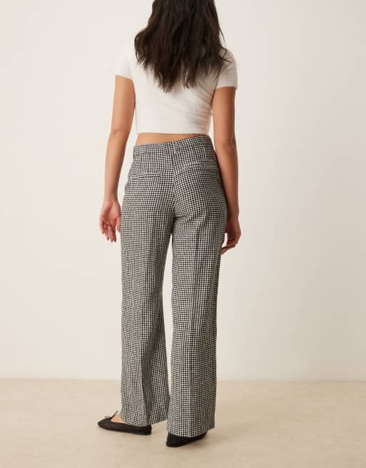 Abercrombie & Fitch classic high rise pants in black gingham, 3 of 5