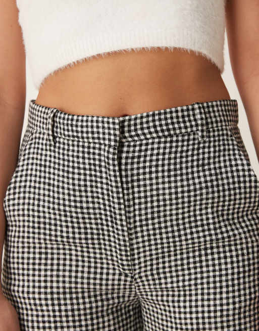 Abercrombie & Fitch classic high rise pants in black gingham, 4 of 5