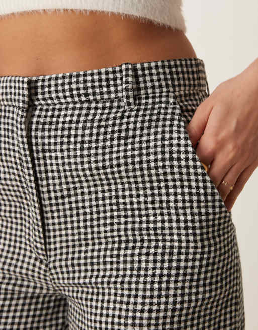 Abercrombie & Fitch classic high rise pants in black gingham, 5 of 5