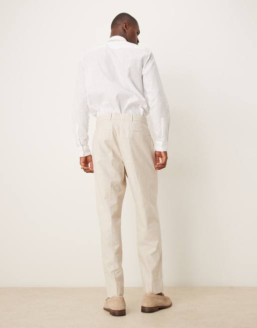Abercrombie & Fitch classic linen suit pants in cream - part of a set | ASOS