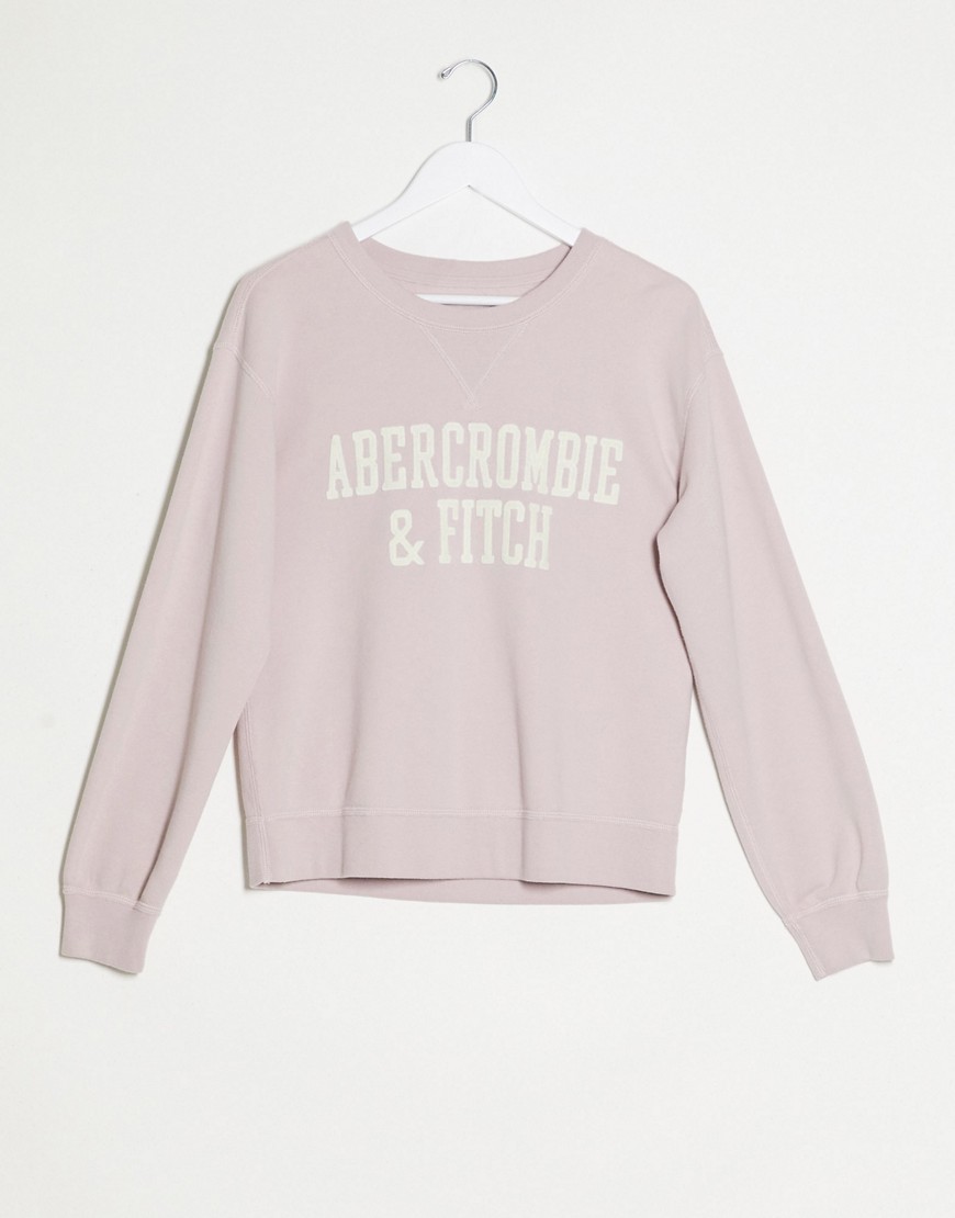 Abercrombie & Fitch classic logo sweat top in pink